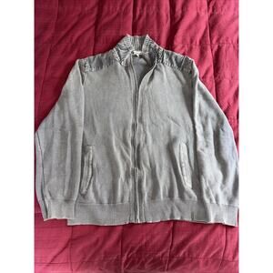 Calvin Klein Size Medium (M) Zip Up Cotton Gray/Grey Sweater